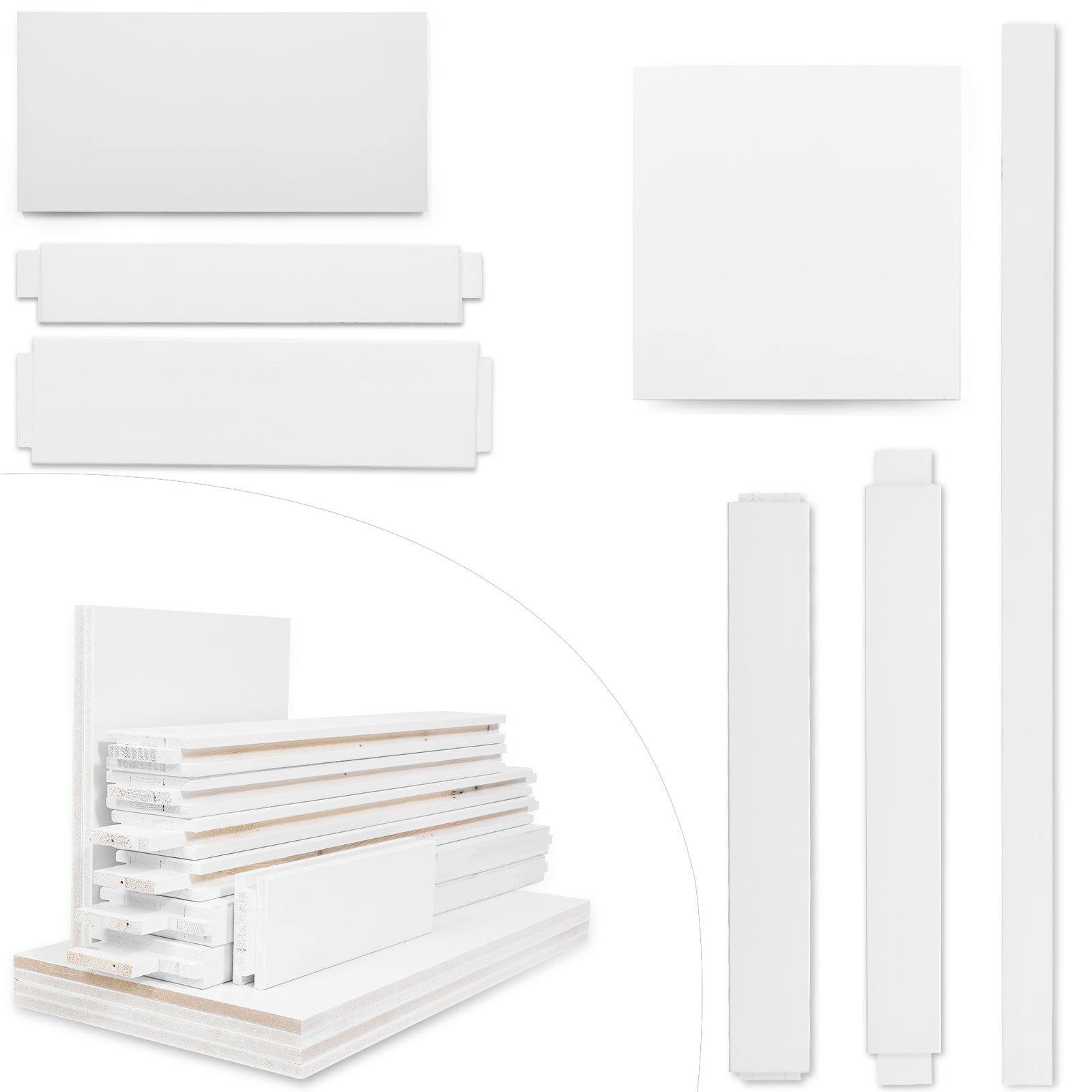 32" X 84" Five Grid Real Primed Door Slab, Diy Panel Door, Modern Interior Barn Door, Water Proof, Anti Deformation, Pre Drilled Ready To Assemble, Suitable For Pre Hung Door And Barn Door White Mdf