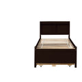 Twin Bed With Bookcase,Twin Trundle,Drawers,Espresso Twin Espresso Pine