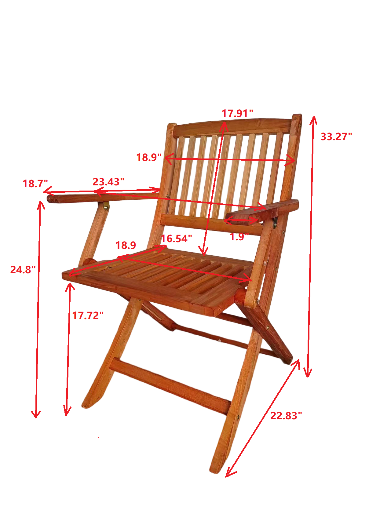 Foldable Patio Dining Set, 4 Folding Chairs & 1 Dining Table, Indoor And Outdoor Universal,Teak Oak Solid Wood