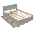 Full Bed With Bookcase,Twin Trundle,Drawers,Grey Full Grey Pine