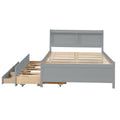 Full Bed With Bookcase,Twin Trundle,Drawers,Grey Full Grey Pine