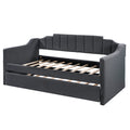 Upholstered Twin Daybed With Trundle,Black Black Upholstered