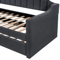 Upholstered Twin Daybed With Trundle,Black Black Upholstered