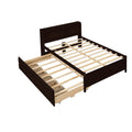 Full Bed With Bookcase,Twin Trundle,Drawers,Espresso Full Espresso Pine