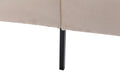 Modern Curved Upholstered Bed, Trim Queen Cream Plywood Fabric