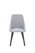 Dining Chairs Set Of 2, Upholstered Side Chairs, Adjustable Kitchen Chairs Accent Chair Cushion Upholstered Seat With Metal Legs For Living Room Grey Grey Foam Metal