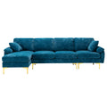 Coolmore U Shape Sectional Sofa With Ottomanreversible Sofa Couch For Living Room,Spacious Furniture,Durable Couch Removable And Machine Washable Cover Light Blue Velvet Light Blue Foam Polyester 4 Seat