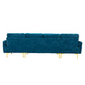 Coolmore U Shape Sectional Sofa With Ottomanreversible Sofa Couch For Living Room,Spacious Furniture,Durable Couch Removable And Machine Washable Cover Light Blue Velvet Light Blue Foam Polyester 4 Seat