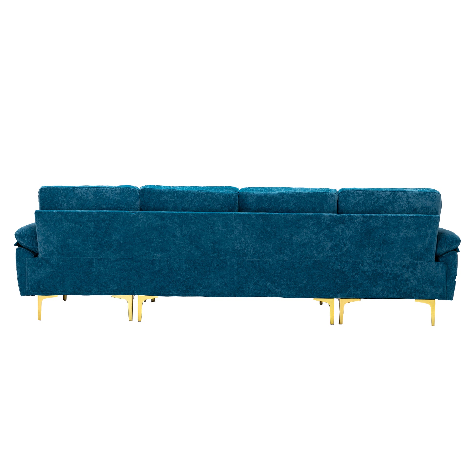 Coolmore U Shape Sectional Sofa With Ottomanreversible Sofa Couch For Living Room,Spacious Furniture,Durable Couch Removable And Machine Washable Cover Light Blue Velvet Light Blue Foam Polyester 4 Seat