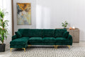 Coolmore U Shape Sectional Sofa With Ottomanreversible Sofa Couch For Living Room,Spacious Furniture,Durable Couch Removable And Machine Washable Cover Emerald Velvet Emerald Primary Living Space Foam Velvet 4 Seat