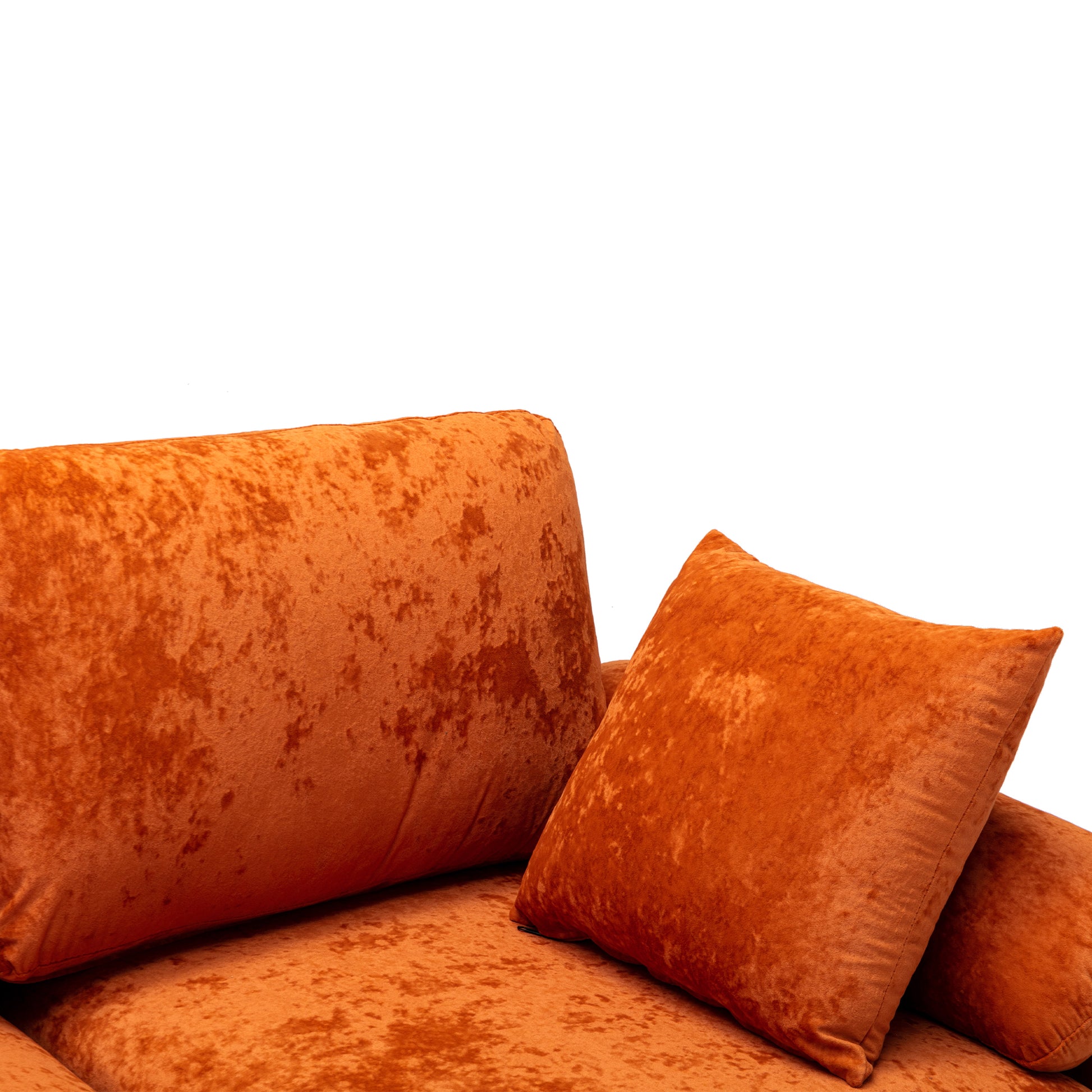 Coolmore U Shape Sectional Sofa With Ottomanreversible Sofa Couch For Living Room,Spacious Furniture,Durable Couch Removable And Machine Washable Cover Orange Velvet Orange Primary Living Space Foam Velvet 4 Seat