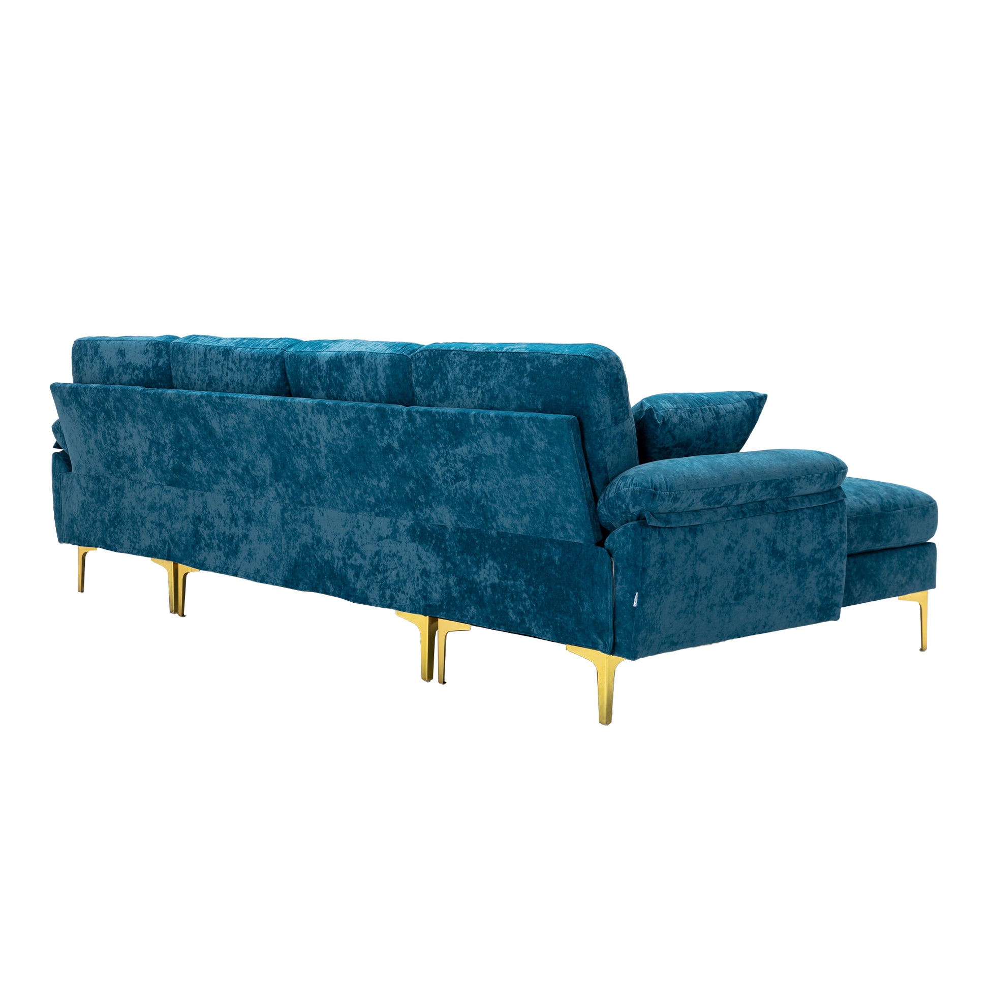 Coolmore U Shape Sectional Sofa With Ottomanreversible Sofa Couch For Living Room,Spacious Furniture,Durable Couch Removable And Machine Washable Cover Light Blue Velvet Light Blue Foam Polyester 4 Seat