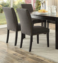 Contemporary Dining Table Ash Black Polyfiber Upholstery 6X Side Chairs Cushion Seats 7Pc Dining Set Dining Room Furniture Upholstered Chair Wood Gun Ash Seats 6 Wood Dining Room 60 Inches Contemporary,Modern,Transitional Birch 4 Leg Rectangular Dining