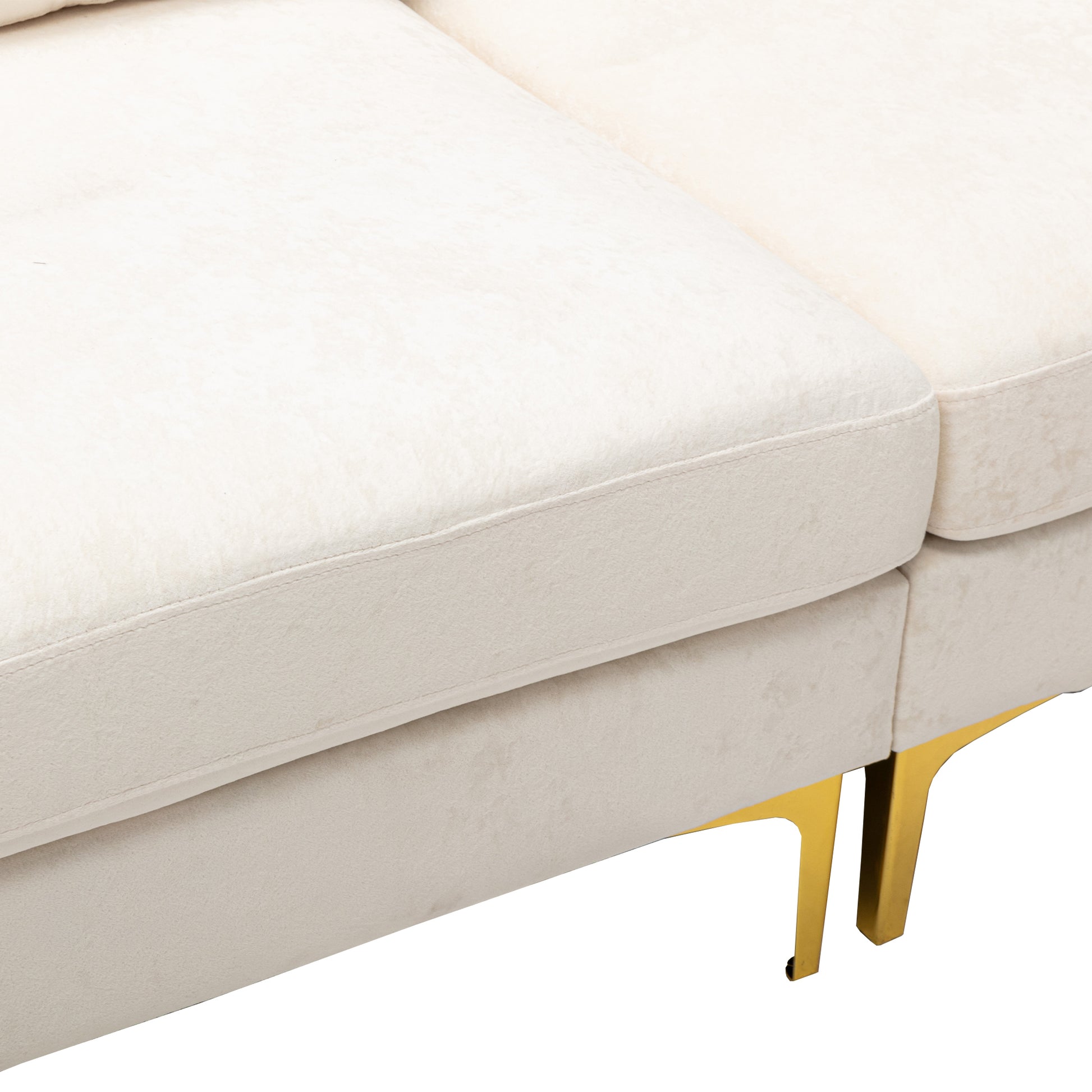 Coolmore U Shape Sectional Sofa With Ottomanreversible Sofa Couch For Living Room,Spacious Furniture,Durable Couch Removable And Machine Washable Cover White Teddy White Foam Velvet 4 Seat