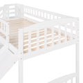 Stairway Twin Size Loft Bed With Two Drawers And Slide, White Old Sku:Lp000515Aak White Solid Wood