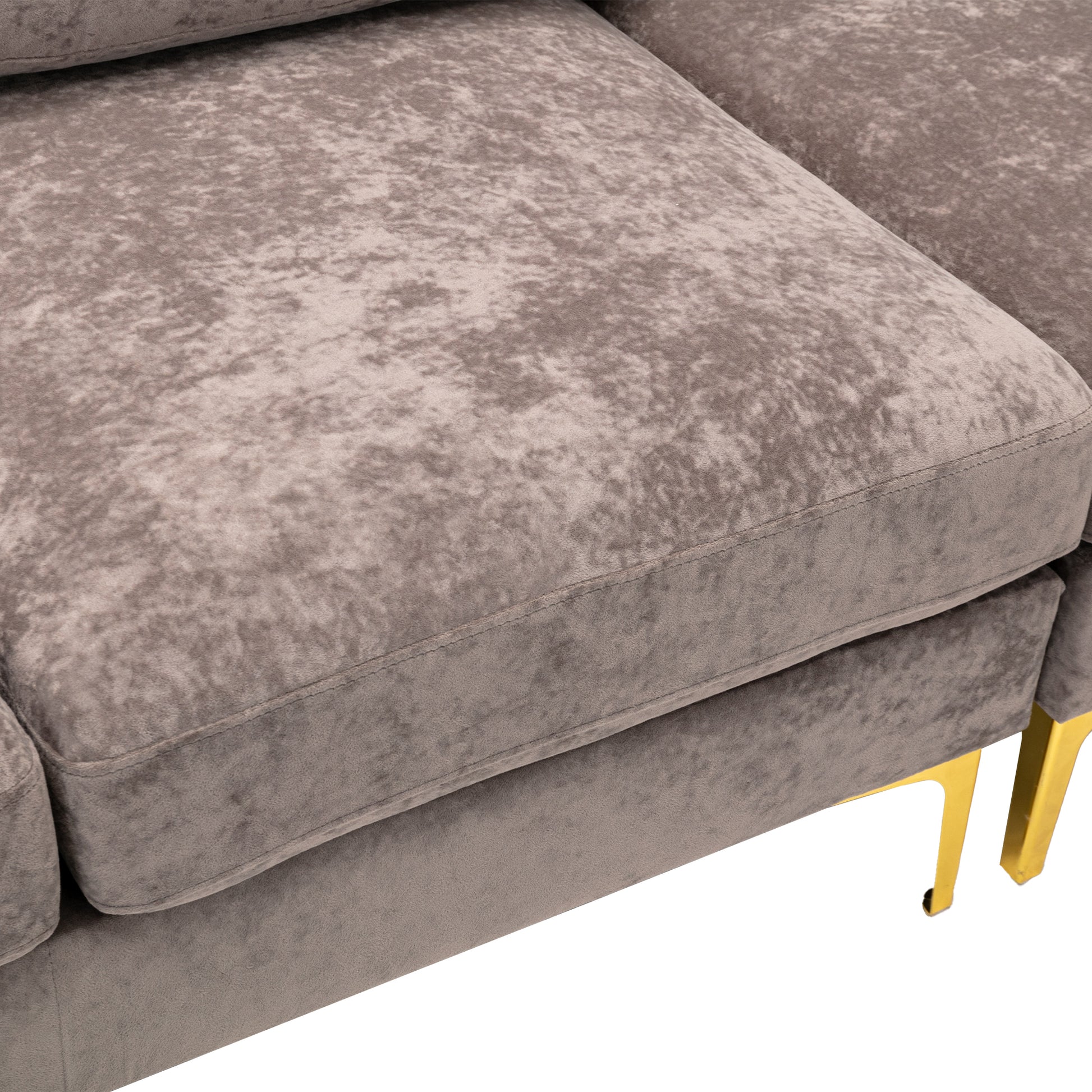 Coolmore U Shape Sectional Sofa With Ottomanreversible Sofa Couch For Living Room,Spacious Furniture,Durable Couch Removable And Machine Washable Cover Grey Velvet Grey Primary Living Space Foam Velvet 4 Seat