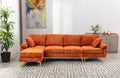 Coolmore U Shape Sectional Sofa With Ottomanreversible Sofa Couch For Living Room,Spacious Furniture,Durable Couch Removable And Machine Washable Cover Orange Velvet Orange Primary Living Space Foam Velvet 4 Seat
