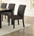 Contemporary Dining Table Ash Black Polyfiber Upholstery 6X Side Chairs Cushion Seats 7Pc Dining Set Dining Room Furniture Upholstered Chair Wood Gun Ash Seats 6 Wood Dining Room 60 Inches Contemporary,Modern,Transitional Birch 4 Leg Rectangular Dining