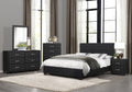 Contemporary Design 1Pc Queen Bed Black Faux Leather Upholstered Stylish Bedroom Furniture Box Spring Not Required Queen Black Bedroom Contemporary Faux Leather Plywood