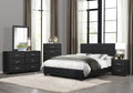 Contemporary Design 1Pc Eastern King Size Bed Durable Faux Leather Upholstered Unique Style Bedroom Furniture Box Spring Not Required King Black Bedroom Contemporary Plywood