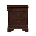 Louis Philippe Style 1Pc Nightstand Of Drawers Brown Cherry Finish Okume Veneer Bedroom Furniture Brown Mix 3 Drawers Bedroom Traditional Wood