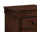 Louis Philippe Style 1Pc Nightstand Of Drawers Brown Cherry Finish Okume Veneer Bedroom Furniture Brown Mix 3 Drawers Bedroom Traditional Wood