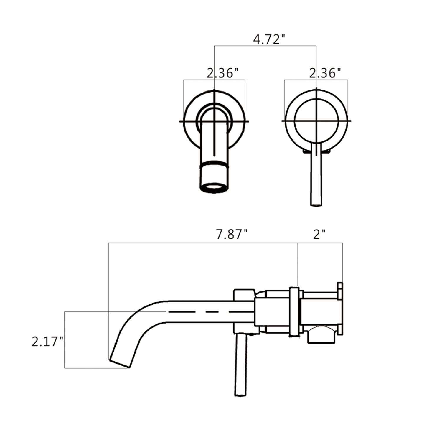 Wall Mount Single Handle Bathroom Faucet Brushed Gold Brushed Gold Brass