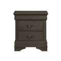 Classic Louis Philippe Style Stained Gray Finish 1Pc Nightstand Of 2X Drawers Traditional Design Bedroom Furniture Gray 2 Drawers Bedroom Traditional Wood