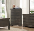 Classic Louis Philippe Style Stained Gray Finish 1Pc Chest Of 5X Drawers Traditional Design Bedroom Furniture Gray Bedroom Traditional Wood