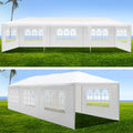 10X30' Wedding Party Canopy Tent Outdoor Gazebo With 8 Removable Sidewalls White Metal