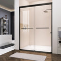 60 In. W X 76 In. Hsliding Framed Shower Door In Black Finish With Clear Glass Matt Black Glass