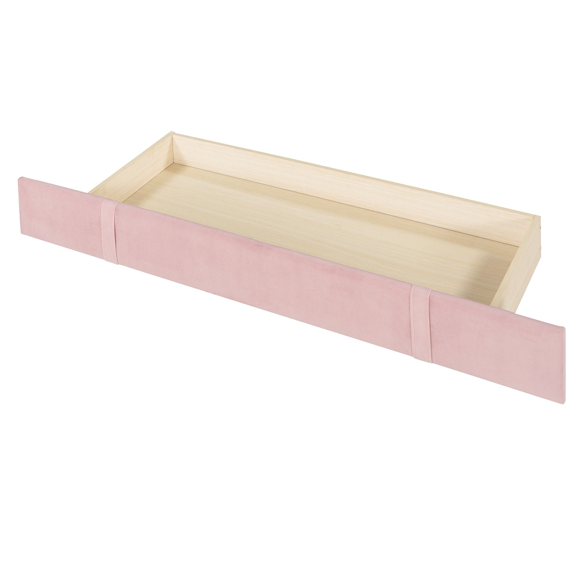 Queen Size Storage Bed Velvet Upholstered Platform Bed With Wingback Headboard And A Big Drawer Pink Pink Upholstered