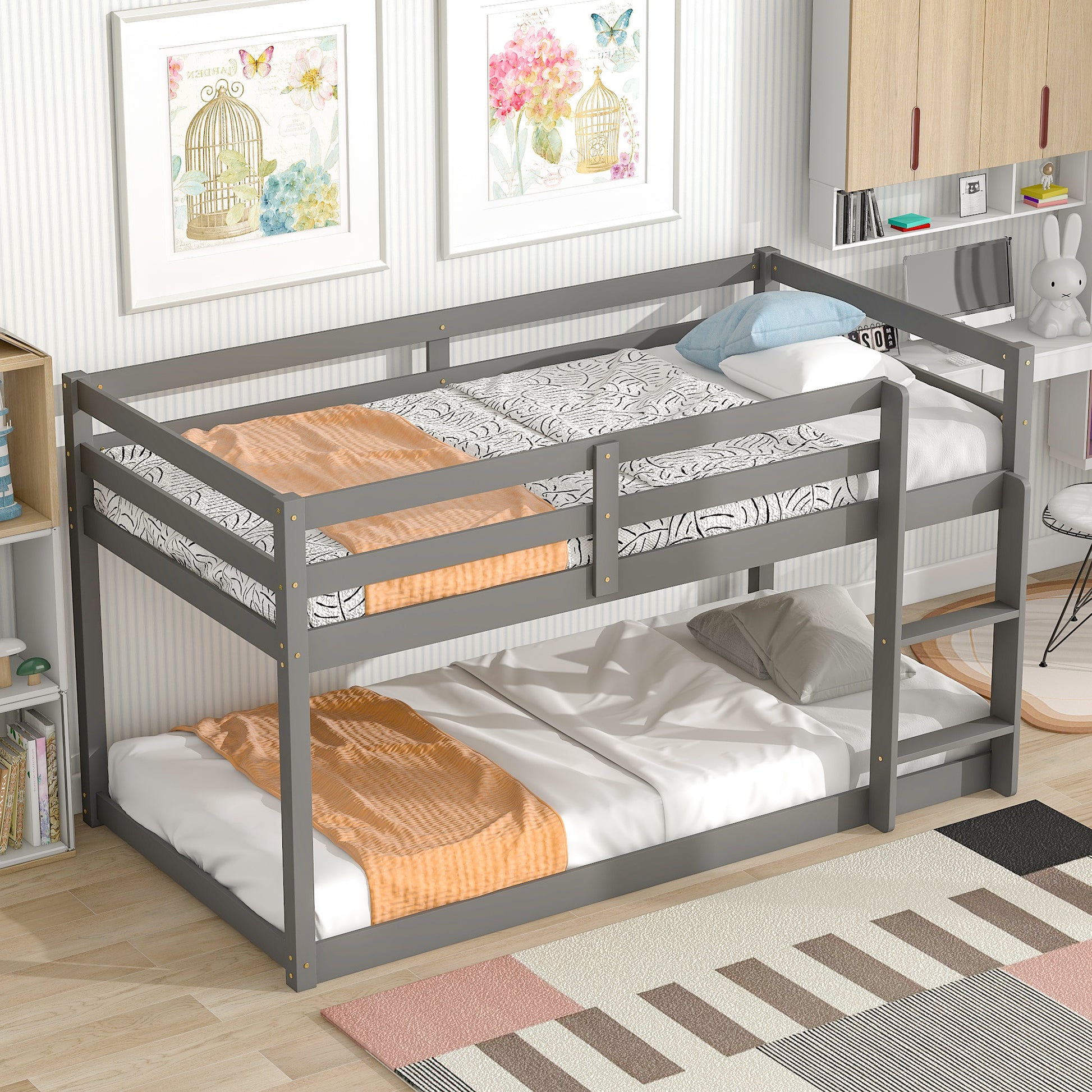 Loft Twin Bedgrey Twin Grey Pine