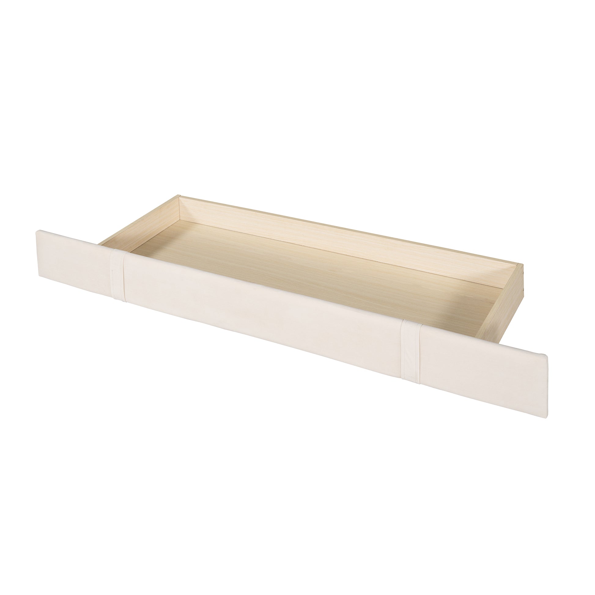 Queen Size Storage Bed Velvet Upholstered Platform Bed With Wingback Headboard And A Big Drawer Beige Beige Upholstered