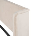 Queen Size Storage Bed Velvet Upholstered Platform Bed With Wingback Headboard And A Big Drawer Beige Beige Upholstered