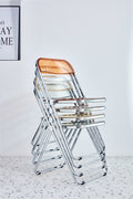 Tea Yellow Clear Transparent Folding Chair Chair Pc Plastic Living Room Seat Zdy Huang 4 Yellow Steel
