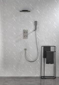 Waterfall Spout Wall Mounted Shower With Handheldshower Systems Gray Metal Gunmetal Brass