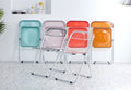 Yellow Clear Transparent Folding Chair Chair Pc Plastic Living Room Seat Yellow Steel