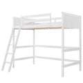 Solid Wood Twin Size Loft Bed With Ladder White Old Sku: Wf191903Aak White Solid Wood