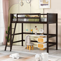 Solid Wood Twin Size Loft Bed With Ladder Espresso Old Sku: Wf191903Aap Espresso Solid Wood