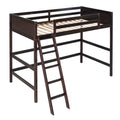 Solid Wood Twin Size Loft Bed With Ladder Espresso Old Sku: Wf191903Aap Espresso Solid Wood