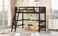 Solid Wood Twin Size Loft Bed With Ladder Espresso Old Sku: Wf191903Aap Espresso Solid Wood