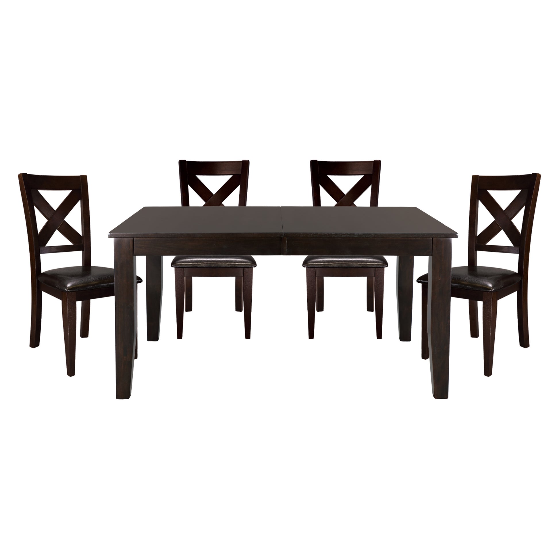 Casual Dining Warm Merlot Finish 1Pc Dining Table With Self Storing Extension Leaf Strong Durable Furniture Brown Mix Dining Room Wood