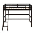 Solid Wood Twin Size Loft Bed With Ladder Espresso Old Sku: Wf191903Aap Espresso Solid Wood