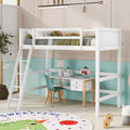 Solid Wood Twin Size Loft Bed With Ladder White Old Sku: Wf191903Aak White Solid Wood