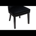 Erica 2 Piece Wood Legs Dinning Chair Finish With Velvet Fabric In Black Acacia Wood Black Primary Living Space Wipe Clean Transitional Accent Chairs Acacia Tufted Back Solid Wood Mdf Wood