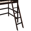 Solid Wood Twin Size Loft Bed With Ladder Espresso Old Sku: Wf191903Aap Espresso Solid Wood