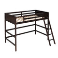 Solid Wood Twin Size Loft Bed With Ladder Espresso Old Sku: Wf191903Aap Espresso Solid Wood