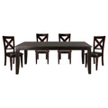 Casual Dining Warm Merlot Finish 1Pc Dining Table With Self Storing Extension Leaf Strong Durable Furniture Brown Mix Dining Room Wood