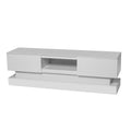 51.18Inch White Morden Tv Stand With Led Lights,High Glossy Front Tv Cabinet,Can Be Assembled In Lounge Room, Living Room Or Bedroom,Color:White White Primary Living Space 50 Inches 50 59 Inches Classic 55 Inches Foam Particle Board